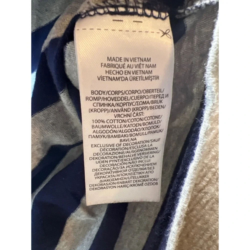 Polo Ralph Lauren Mens‎ XL Custom Slim Fit Striped T-Shirt Navy Grey Cotton Tee